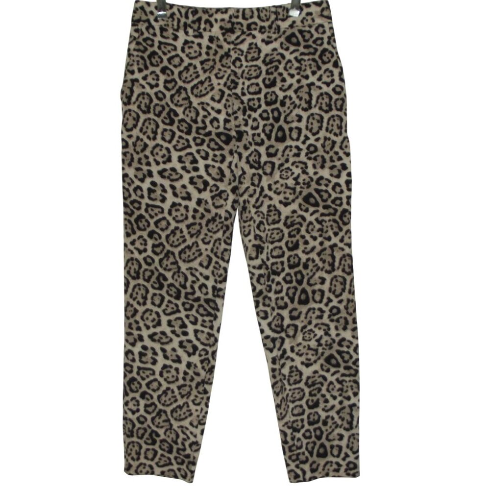 Victoria's Secret Ankle Pants 0 x 27"inseam brown black animal print low rise sk